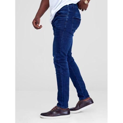 MEN DENIM SLIM FIT NON FADE JEANS-BLUE
