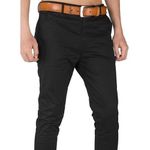 Black Soft Khaki Trouser Stretch Slim Fit Casual - Black