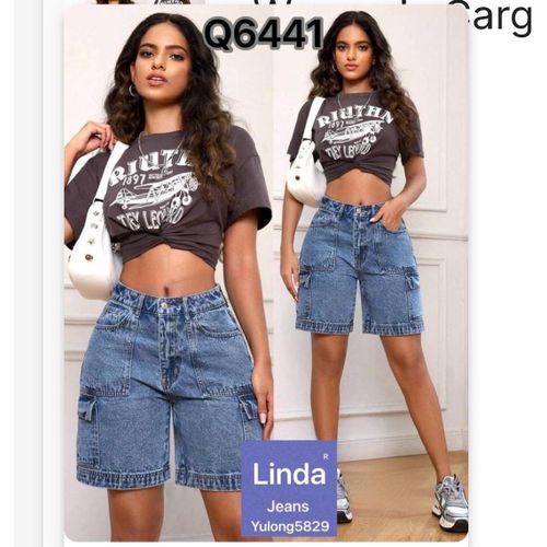 Ladies’ Stylish Denim Shorts – Trendy & Comfortable Jorts-Blue