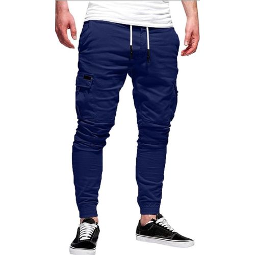 Men's Khaki Cargo Pants Pocketed- NAVY BLUE