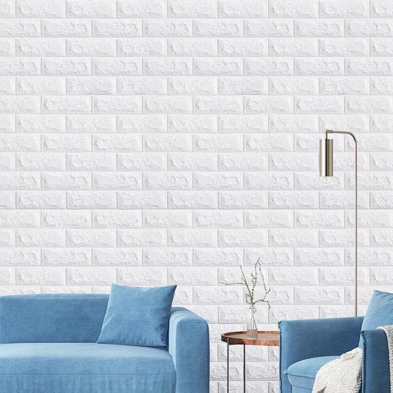 1 Roll of 196.85In x 27.56In Self-Adhesive Foam Wallpaper, White 3D Brick Peel and Wall  Sticker Panels - Suitable for DIY Home Decoration, Waterproof, Easy to Install, Suitable for Bedroom