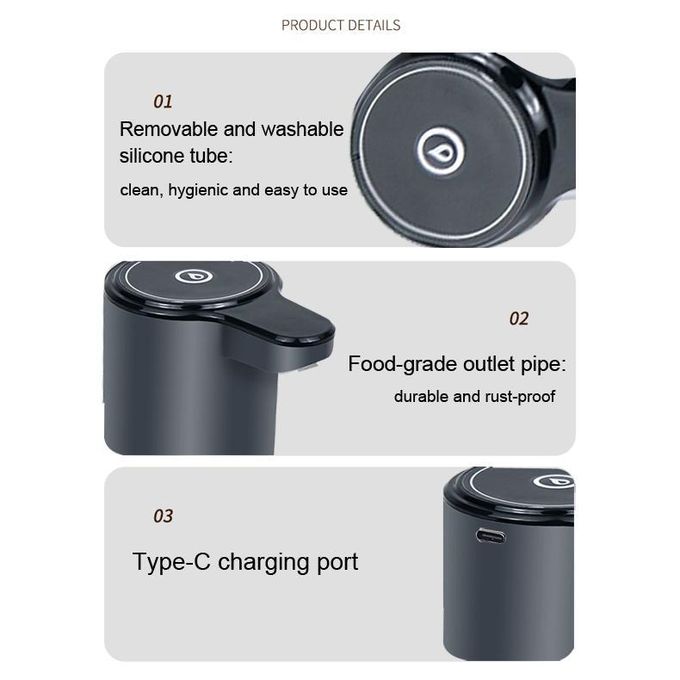 Purchase now ‼️ Automatic Electric Water Pump Dispenser Portable Drinking Water Pump Dispenser Switch with LED Light USB rechargeable Port for Home, Kitchen, Office, outdoor, hiking, camping