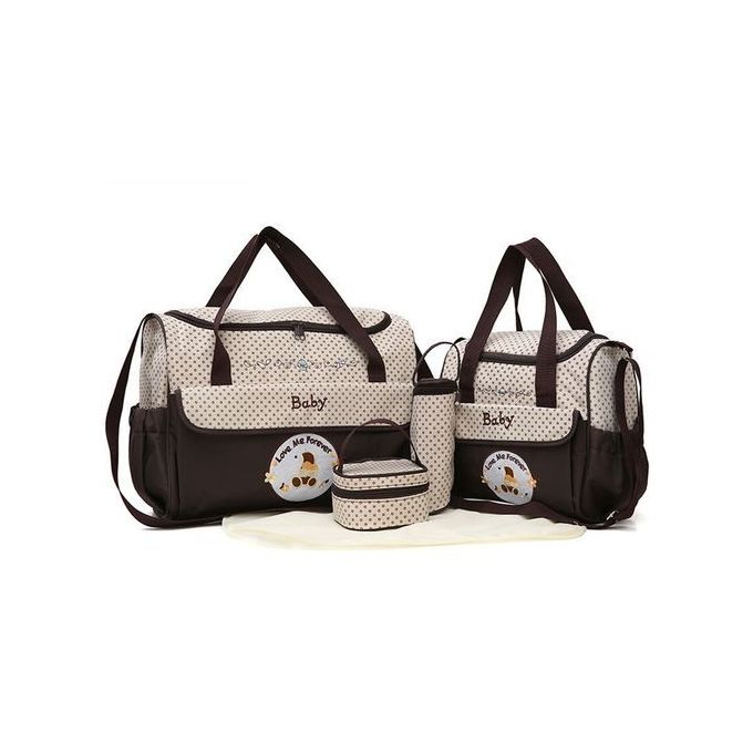 Popular 5 In 1 Baby Diaper BAG- Brown