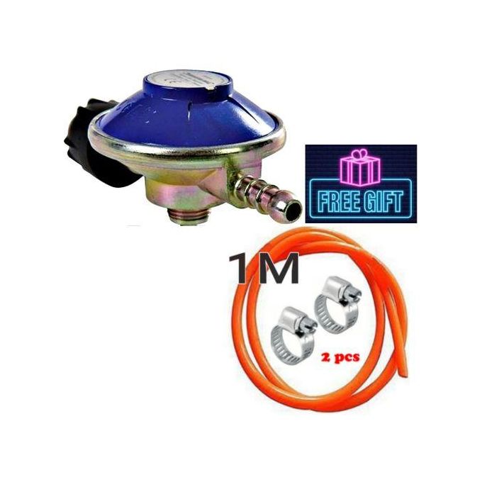 Digital Kitchen Cooking Appliances Accessories High Pressure Gas Regulator For Cooing Gas Cylinder 6kg //6 Kg Plus FREE BONUS Delivery Hose Pipe 1M & Safety Clips Clamps
