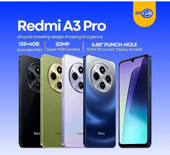 [Exclusive Discount] Redmi A3 PRO 6.88" 128GB + 4GB 4G Network 5160mAh Battery 50MP AI Camera 10W Fast Charging Fingerprint Sensor Android 14 Smart Phones