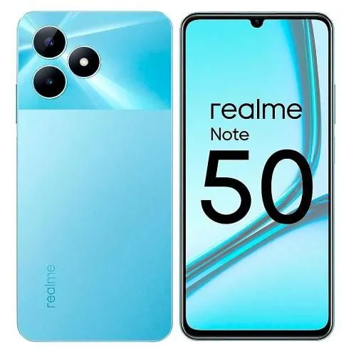 [Hot Deals] Brand New Realme Note 50 90Hz 6.74" 64GB ROM + 6(3+3)GB RAM 5000mAh 13MP Al Camera Unisoc Tiger T612 Type-C 3-Card Slot Smart Phones Side Fingerprint phone