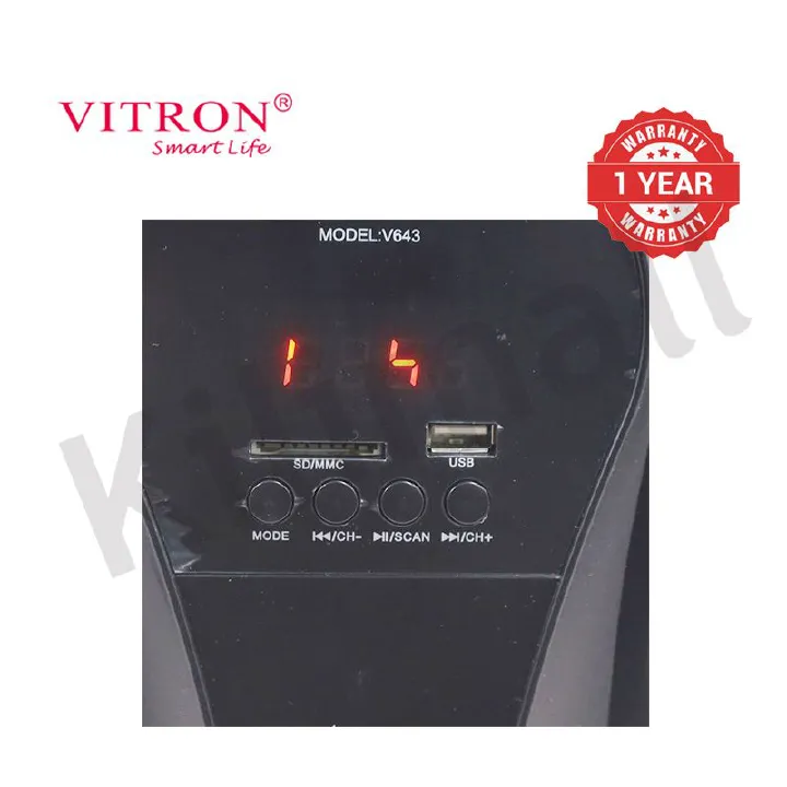 Vitron V643 3.1CH X-Bass Home Theatre System with Remote Control Bluetooth Woofer Speaker System Subwoofer Home Audilo System USB SD MP3 FM Radio 10000W