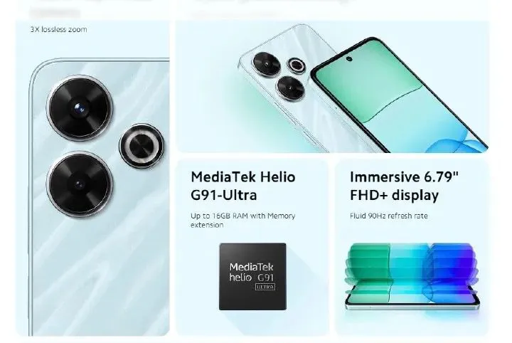 XIAOMI Redmi 13 256GB ROM + 8GB RAM Immersive 6.79" 90Hz Display 108MP AI Super Camera, 33W Fast Charging 5030mAh mediatek helio G91 ultra (12nm) (Dual Sim) stylish glass back design smartphone