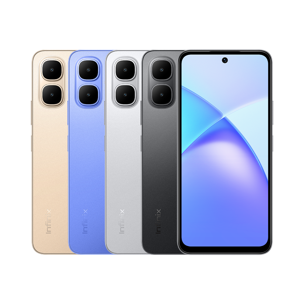 Infinix Smart 10 64GB + 4GB 6.67" 120Hz Display Dual Speakers Dual SIM 4.5G Slim Phone 5000mAh Battery With 15W Charging NFC IP64 Fingerprint Lock Android 15 AI Smart Phones