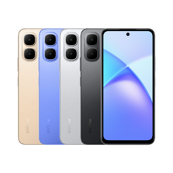 Infinix Smart 10 64GB + 4GB 6.67" 120Hz Display Dual Speakers Dual SIM 4.5G Slim Phone 5000mAh Battery With 15W Charging NFC IP64 Fingerprint Lock Android 15 AI Smart Phones