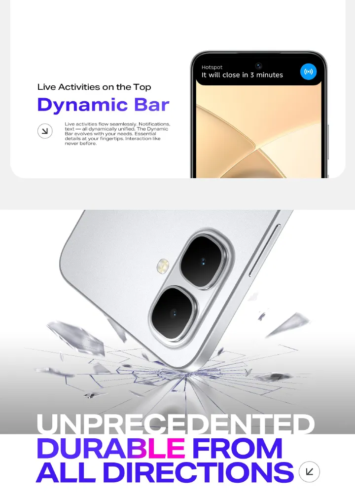 Infinix Smart 10 64GB + 4GB 6.67" 120Hz Display Dual Speakers Dual SIM 4.5G Slim Phone 5000mAh Battery With 15W Charging NFC IP64 Fingerprint Lock Android 15 AI Smart Phones