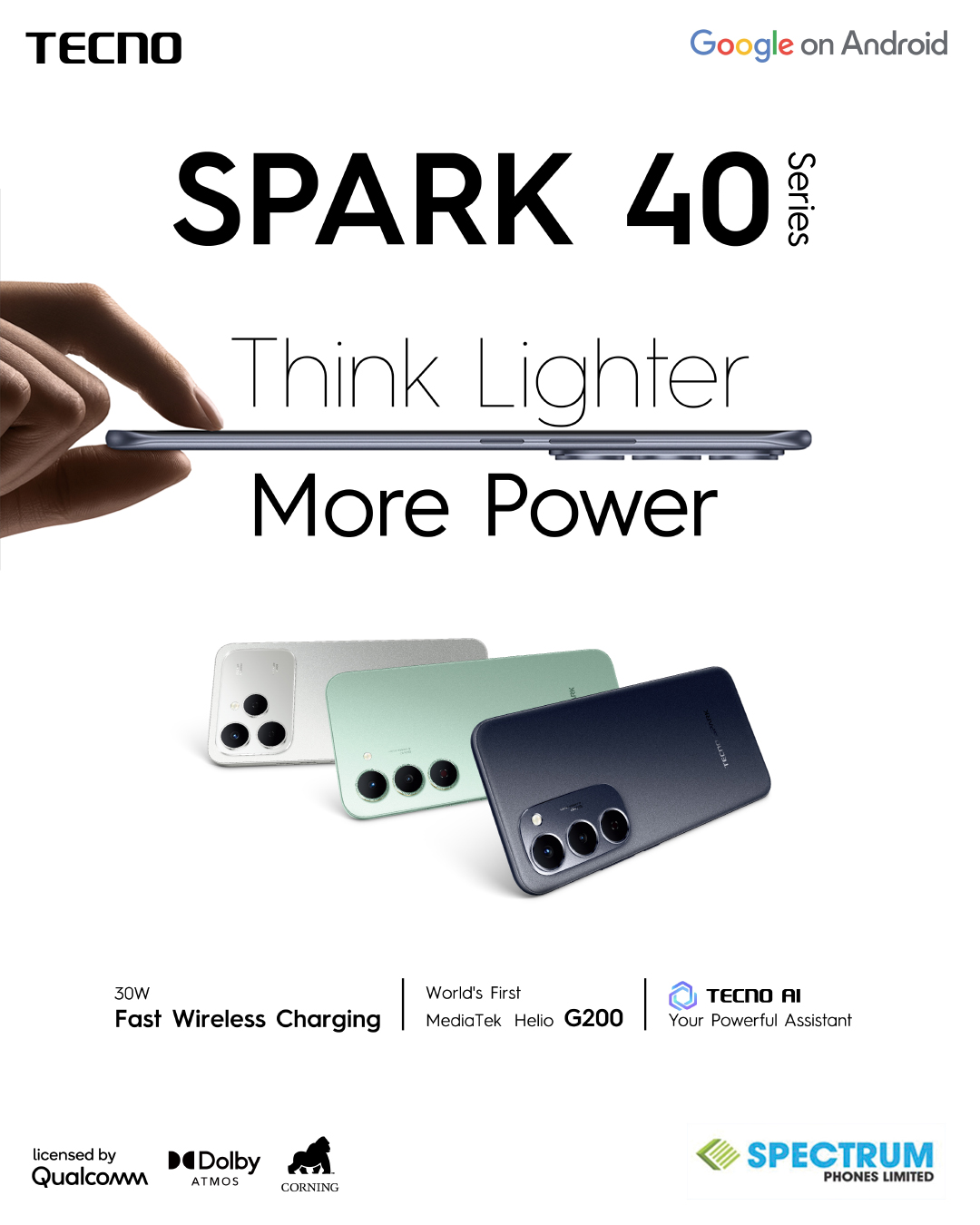 TECNO SPARK 40 Pro+ Plus 256GB +16(8+8)GB 6.78" 120Hz Phone Dynamic Port 50MP Stereo Speaker 5200mAh 45W Type-C Dual SIM 4G Under Display Fingerprint SPARK 40 Pro Plus IP64 Smart Phones