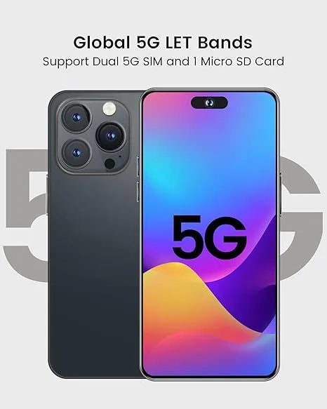 Corn C16 Pro Max 64GB Storage +5(2+3Extended ) RamUnlocked Cell Phone, Android 6.6"HD +WATERDROP SCREEN 13MP Main Camera,8mp Front camera 5000mAh Dual SIM, Face ID, GPS, OTG (Black) Phone