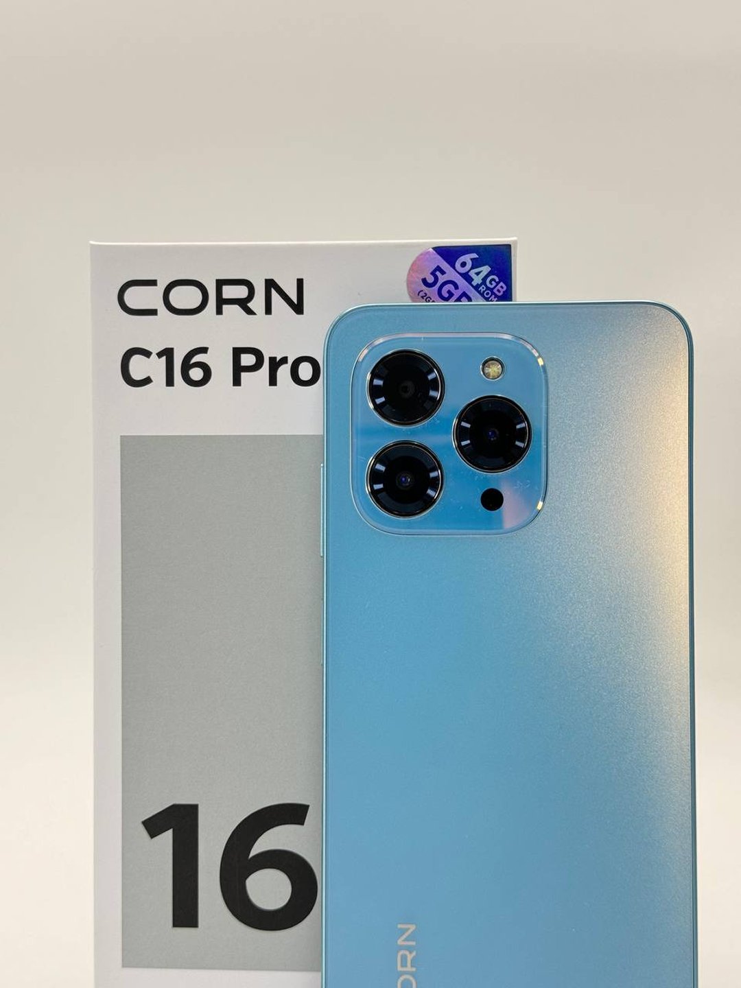 Corn C16 Pro Max 64GB Storage +5(2+3Extended ) RamUnlocked Cell Phone, Android 6.6"HD +WATERDROP SCREEN 13MP Main Camera,8mp Front camera 5000mAh Dual SIM, Face ID, GPS, OTG (Black) Phone