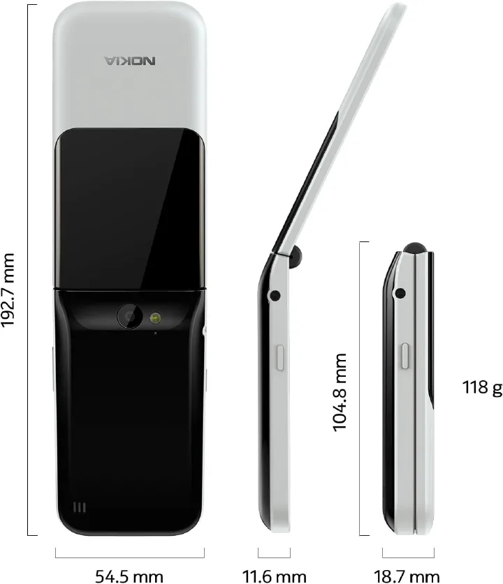 Brand New Nokia 2720 Flip Mobile, Mobile Phone, Dual Screen, Equipped with 4G Internet - Long Battery Life - Compact and Strong Dual Sim Card 4 GB Internal Memory, 512 MB RAM, Dual SIM Featured phone