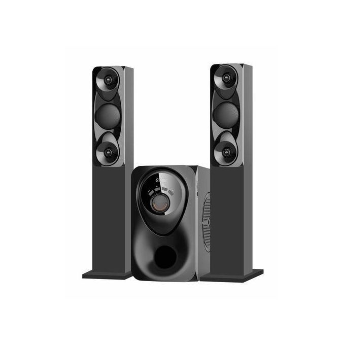 Globalstar GS-601 2.1CH Mini Home Theater MULTIMEDIA WOOFER SYSTEM WITH 2 TALL Boys SPEAKERS SUBWOOFER with AC DC USB/FM/BLUETOOTH 15,000W PMPO