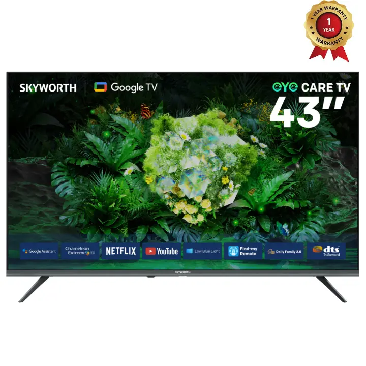 Skyworth 43G6500G, 43" 4K UHD 2025 Smart Google TV, Black (1YR WRTY)