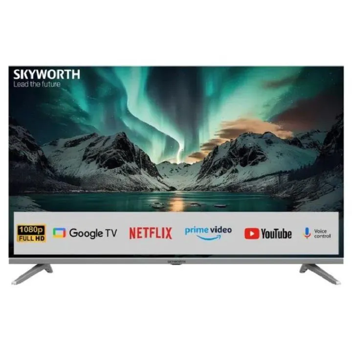 Skyworth 43''inch Frameless Smart Android AI TV Bluetooth Enabled Netflix Youtube I-cast Prime VIdeo Google Play Assistant Television Inbuilt Decoder Built-in Wi-FI