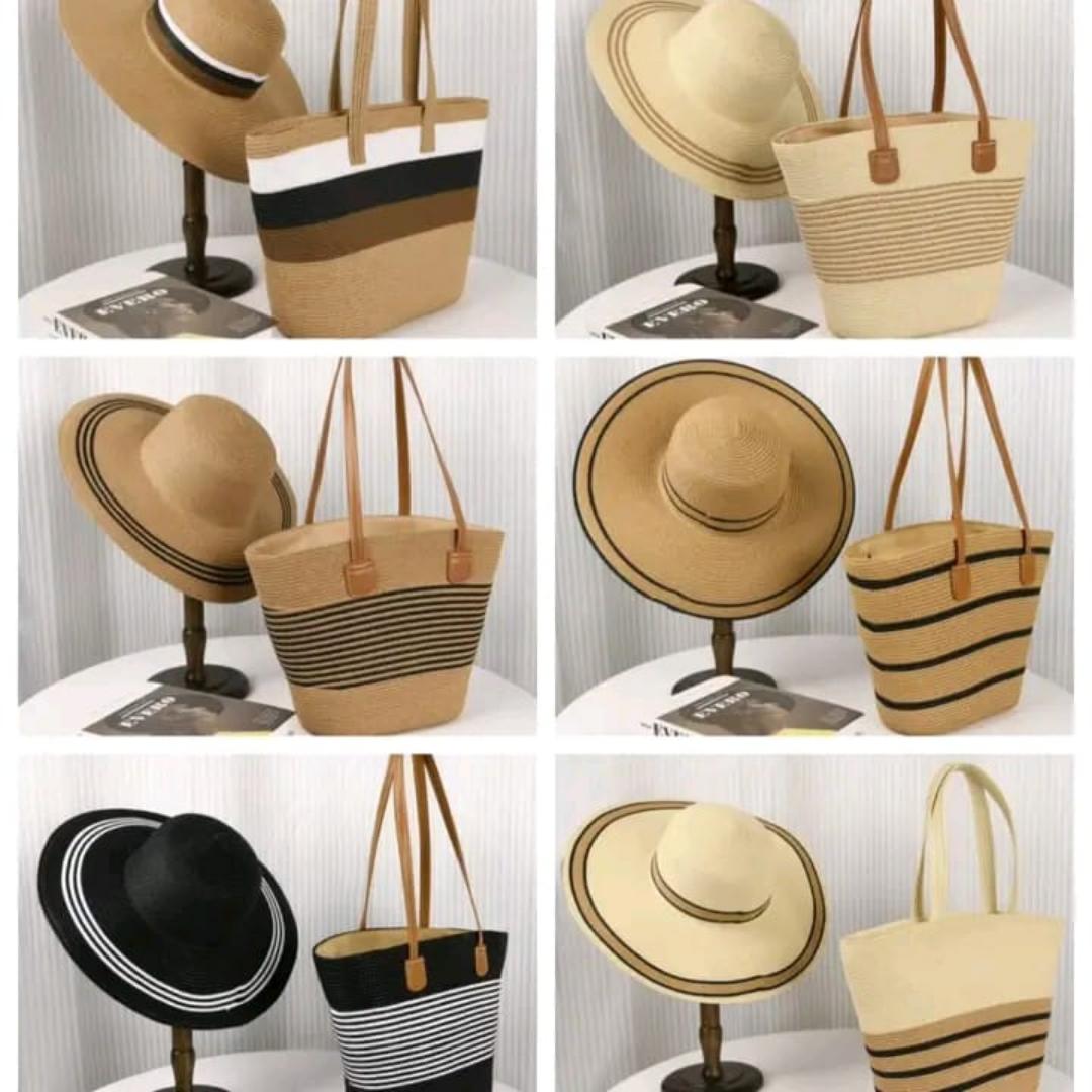 beach summer hat and bag