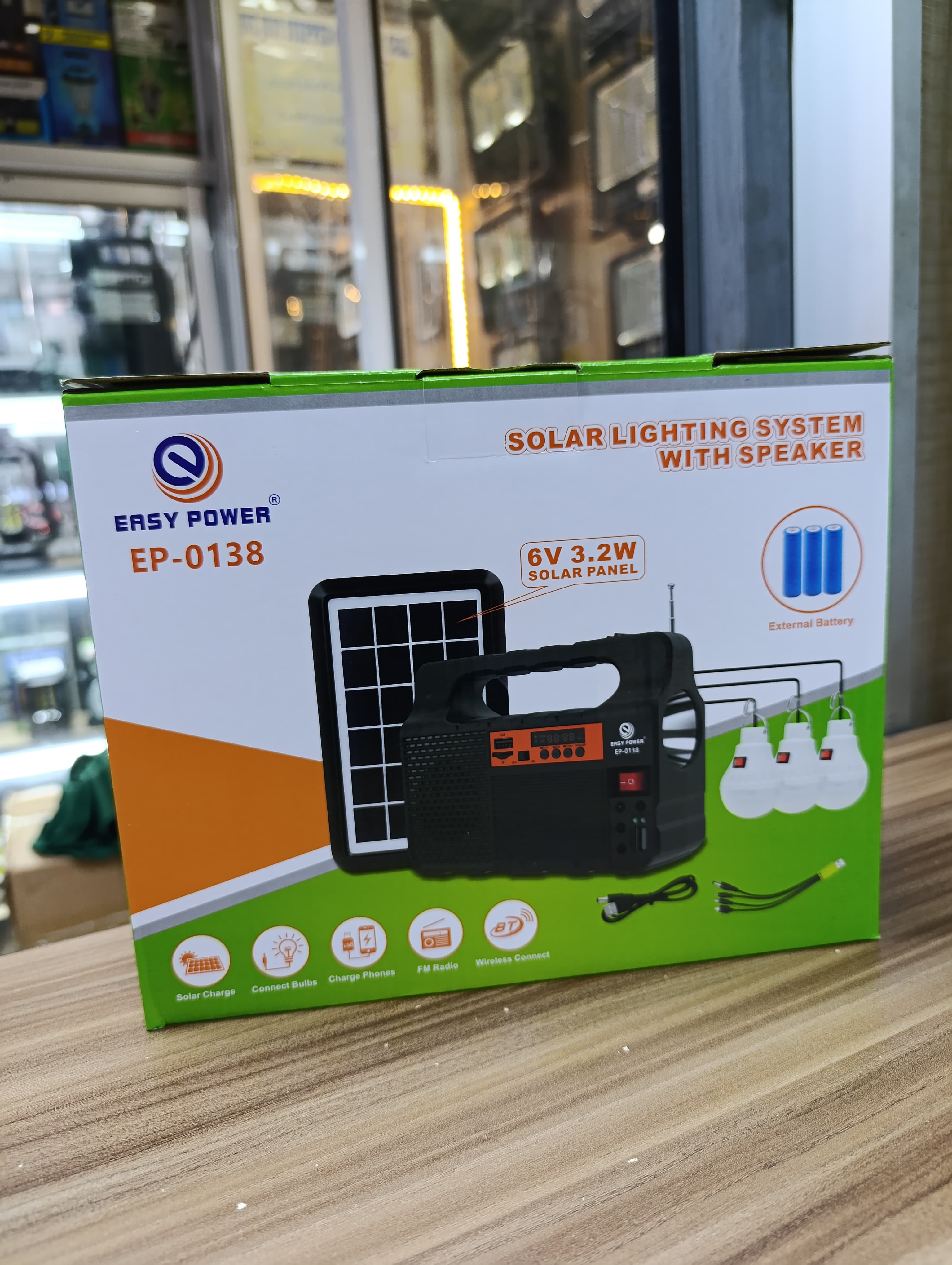 ▪️✨️NEW In✨️▪️Solar Energy System Kit Easy Power EP-0138 portable solar power lighting system with FM radio Rechargeable lithium battery and solar panel and bulbs😅✔️
