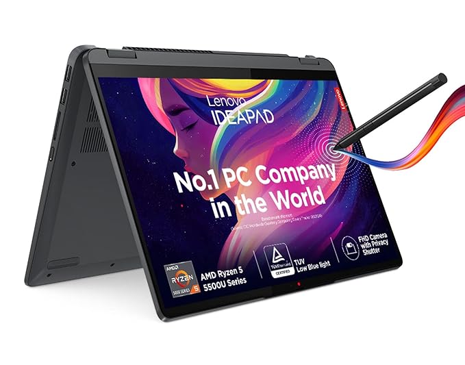 ANNIVERSARY OFFER!!
Lenovo IdeaPad Flex 5 AMD Ryzen 5 5500U 14" (35.56cm) WUXGA IPS 2-in-1 Convertible Touchscreen Laptop (16GB/512GB SDD/Win11