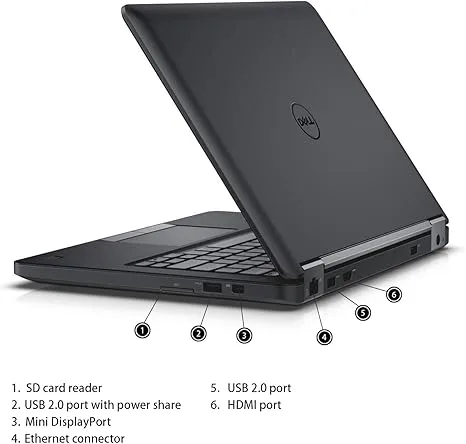 Dell Latitude E5250 12.5in Laptop, Intel Core i5-5200U 2.2GHz, 8GB RAM, 256GB Solid State Drive, Windows 10 Pro & office installed