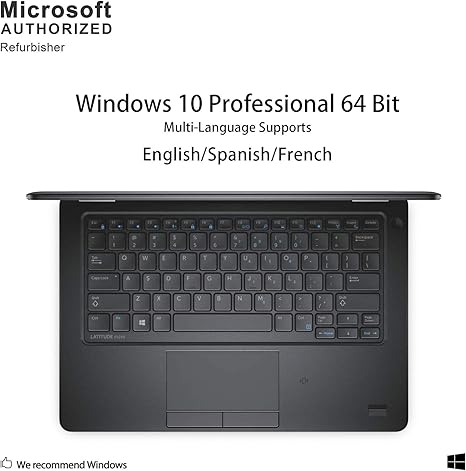 Dell Latitude E5250 12.5in Laptop, Intel Core i5-5200U 2.2GHz, 8GB RAM, 256GB Solid State Drive, Windows 10 Pro & office installed