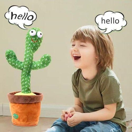 Dancing Cactus Baby Talking Repeats What You Say Boy Toys, Mimicking Toy with LED English Sing 15 Second Voice Recorder Musical