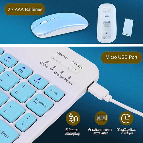 QUALITY Wireless Keyboard and Mouse Bluetooth Rechargeable Wireless Mouse Keyboard Set Ultra-Slim Portable Compact Keyboard and Mouse Combo for Computer/PC/Windows/Win7/8/10/11 Mac/iPad/iOS/Phone/Andr