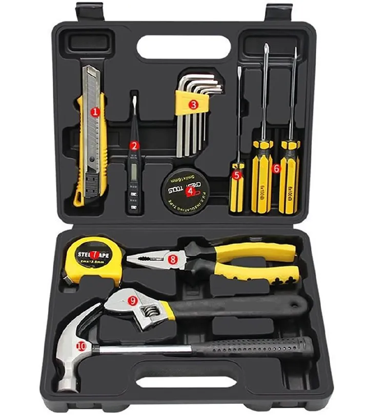 16 Piece Tool Set General Household Hand Kit With Plastic Toolbox Storage Case for All Purpose, Portable General Tool Kits for Men, Upgrade Toolkits for The House