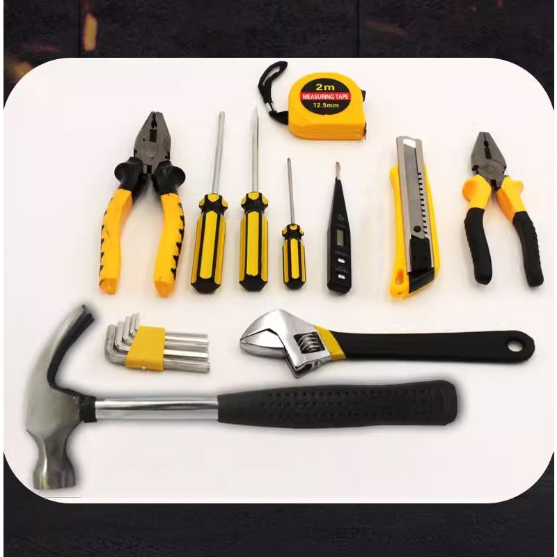 16 Piece Tool Set General Household Hand Kit With Plastic Toolbox Storage Case for All Purpose, Portable General Tool Kits for Men, Upgrade Toolkits for The House