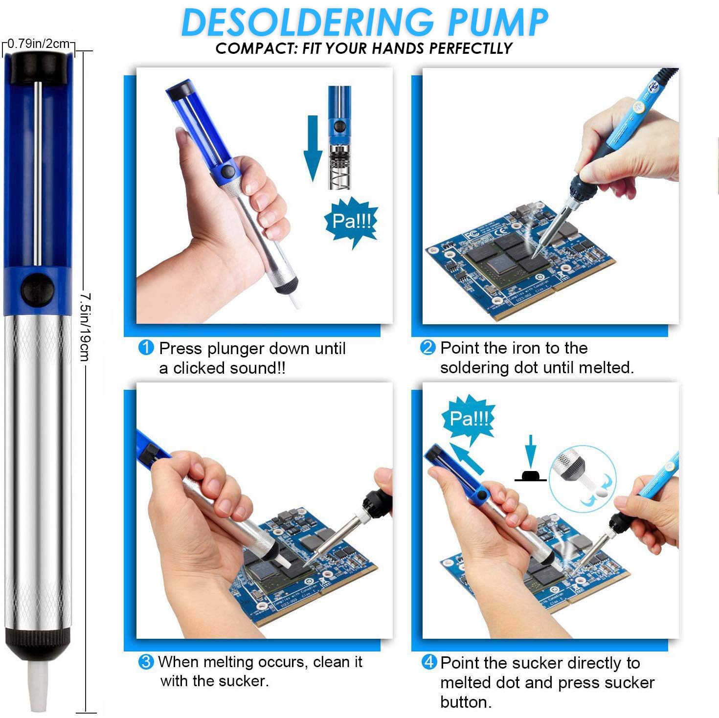 60W Soldering Iron Kit /w Adjustable Temperature Welding, 5 Soldering Iron Tips, Solder Wire, Stand, Desoldering Pump, Soldering Welding Iron Kit for Electronics Hobby DIY