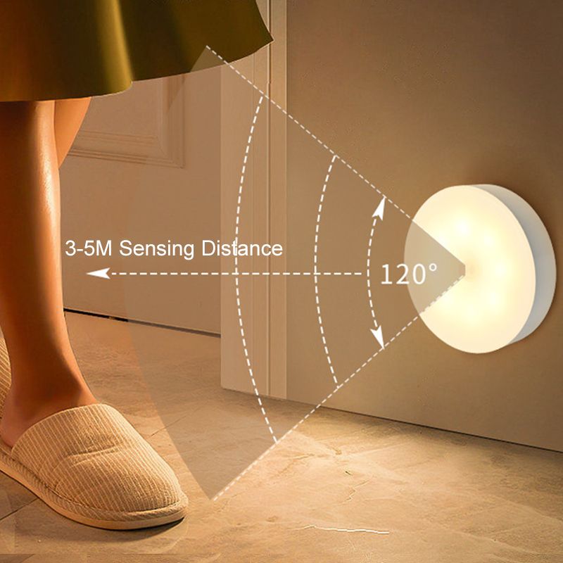 Under Cabinet Lighting, USB Rechargeable Motion Sensor Puck Lights Rechargeable LED Night Light, Dimmable Magnetic Under Counter Lights for Kitchen