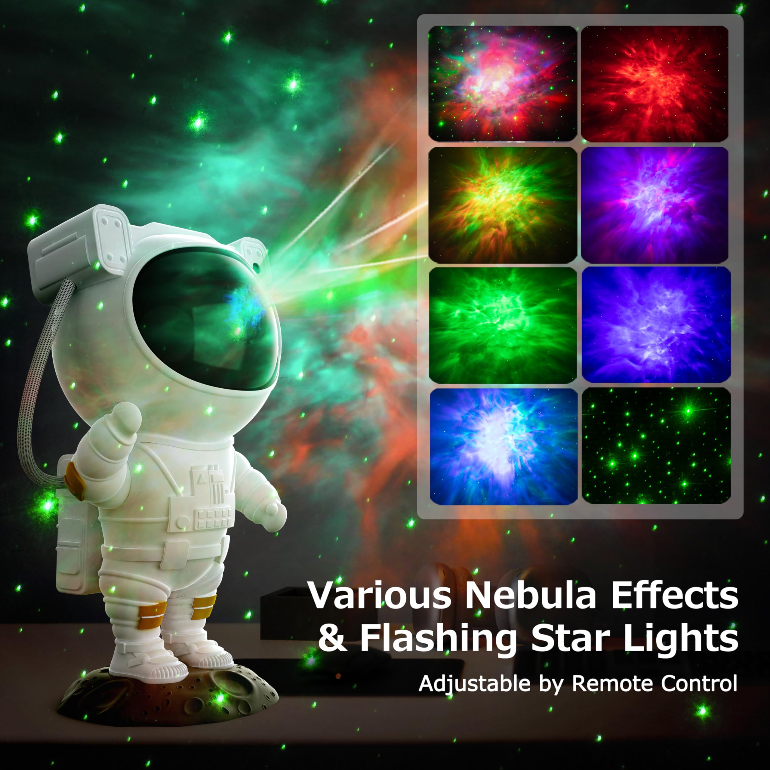 Star Projector Galaxy Night Light - Astronaut Space Projector, Starry Nebula Ceiling LED Lamp with Timer and Remote, Kids Room Decor Aesthetic, for Christmas & Birthdays