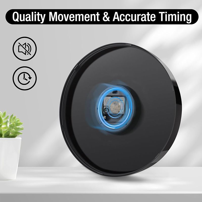 Wall Clock 12 Inch Wall Clocks Non-Ticking Battery Operated with Stereoscopic Dial Ultra-Quiet Movement Quartz for Office Classroom School Home Living Room Bedroom Kitchen