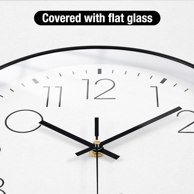 Wall Clock 12 Inch Wall Clocks Non-Ticking Battery Operated with Stereoscopic Dial Ultra-Quiet Movement Quartz for Office Classroom School Home Living Room Bedroom Kitchen