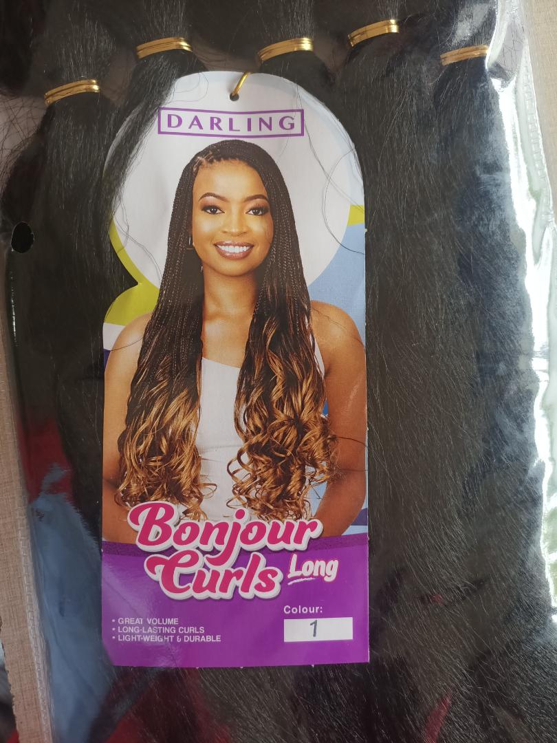 (2 pkts)Bonjour Curls Long. Light weight and durable.Great volume and long lasting curls. Available in different colors.