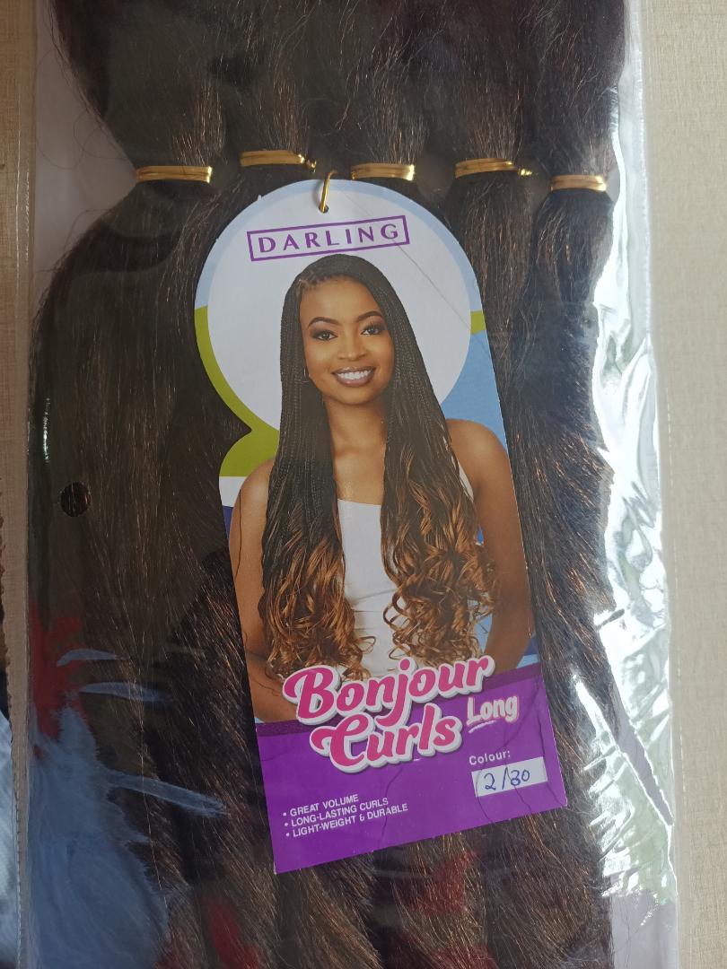 (2 pkts)Bonjour Curls Long. Light weight and durable.Great volume and long lasting curls. Available in different colors.