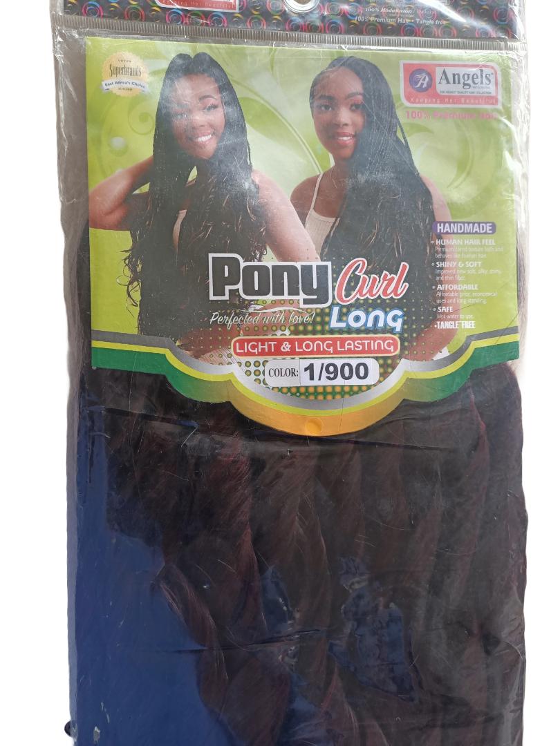 Pony Curl Long. Shiny, soft and thin fiber. Light weight and long lasting .Tangle free.