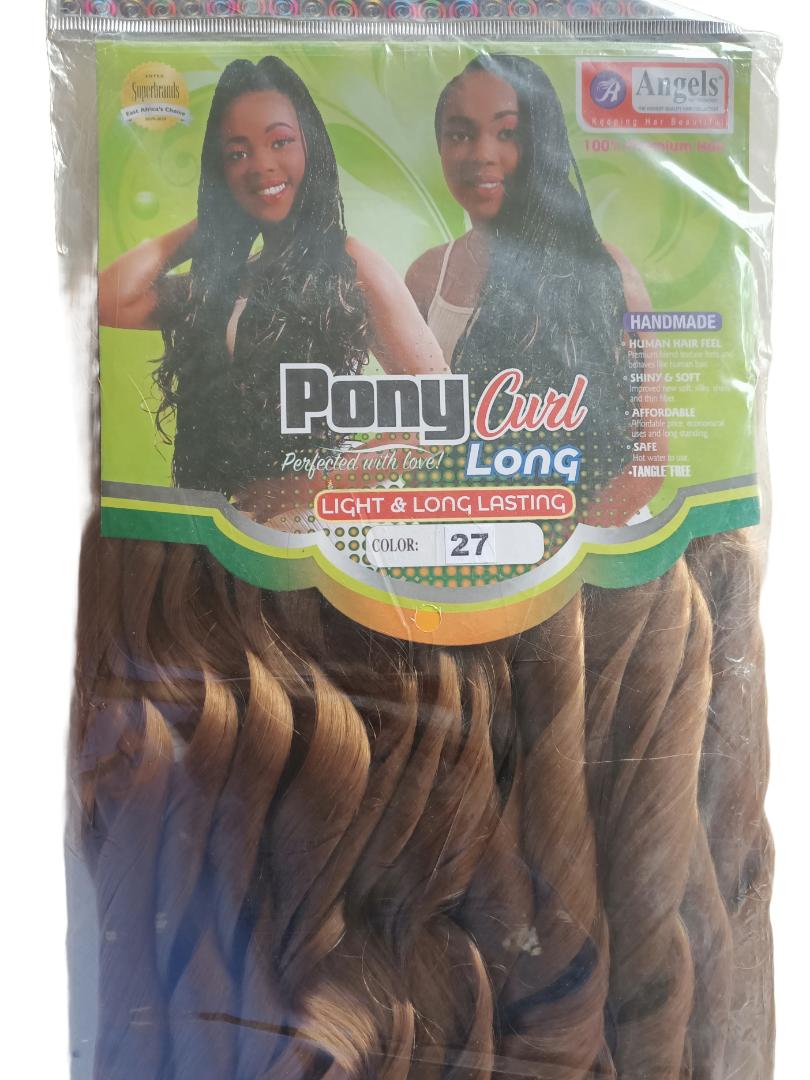 Pony Curl Long. Shiny, soft and thin fiber. Light weight and long lasting .Tangle free.