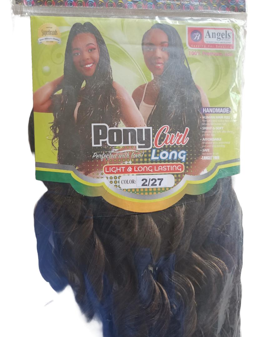 Pony Curl Long. Shiny, soft and thin fiber. Light weight and long lasting .Tangle free.