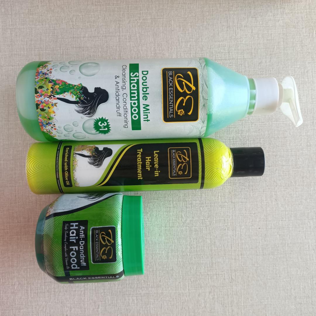 Black Essentials set ( Shampoo+ Leave in Treatment+ Hair food/anti dandruff