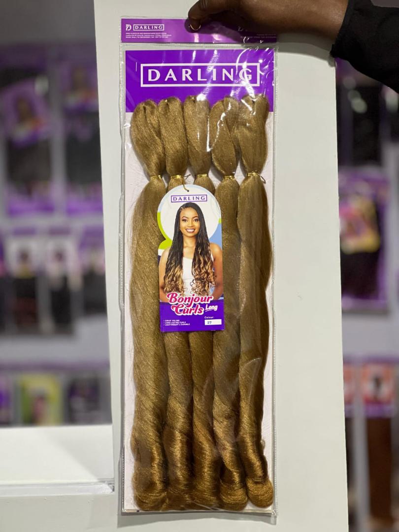 (2 pkts)Bonjour Curls Long. Light weight and durable.Great volume and long lasting curls. Available in different colors.