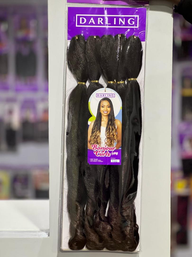 (2 pkts)Bonjour Curls Long. Light weight and durable.Great volume and long lasting curls. Available in different colors.