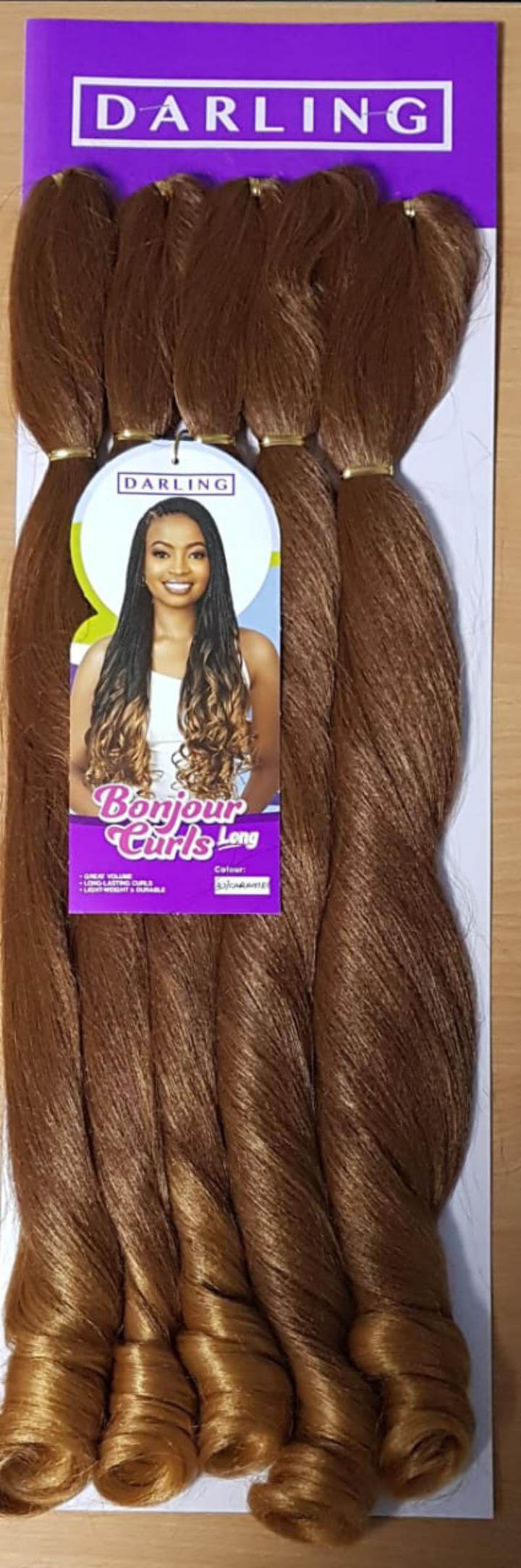 (2 pkts)Bonjour Curls Long. Light weight and durable.Great volume and long lasting curls. Available in different colors.