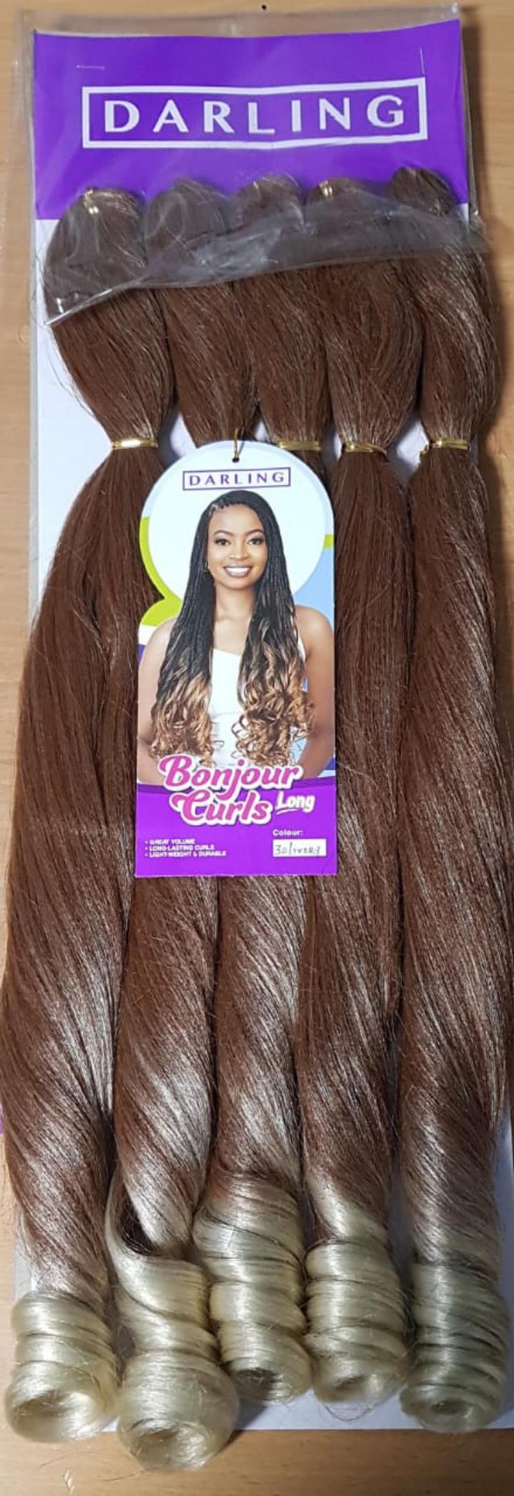 (2 pkts)Bonjour Curls Long. Light weight and durable.Great volume and long lasting curls. Available in different colors.