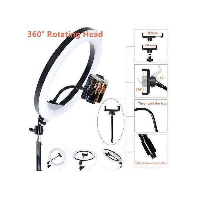 2.1M Tripod Stand With 10 Inch LED Ring Light- Dimmable Beauty Ringlight For Selfie Live Stream/Makeup/Youtube/Tiktok Video