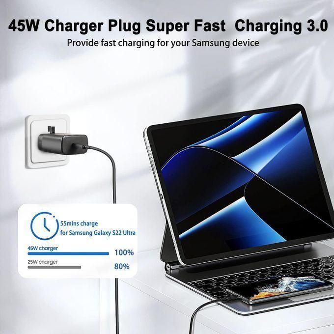 Samsung 45W Original PD Complete Charger & Adapter USB-C Super Fast Charger.