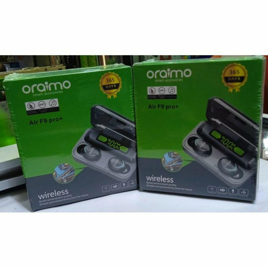 ORAIMO EARPODS,TRUE -WIRELESS FREE PODS, SUPERIOR SOUND AIR F9 PRO + WIRELESS EARBUDS