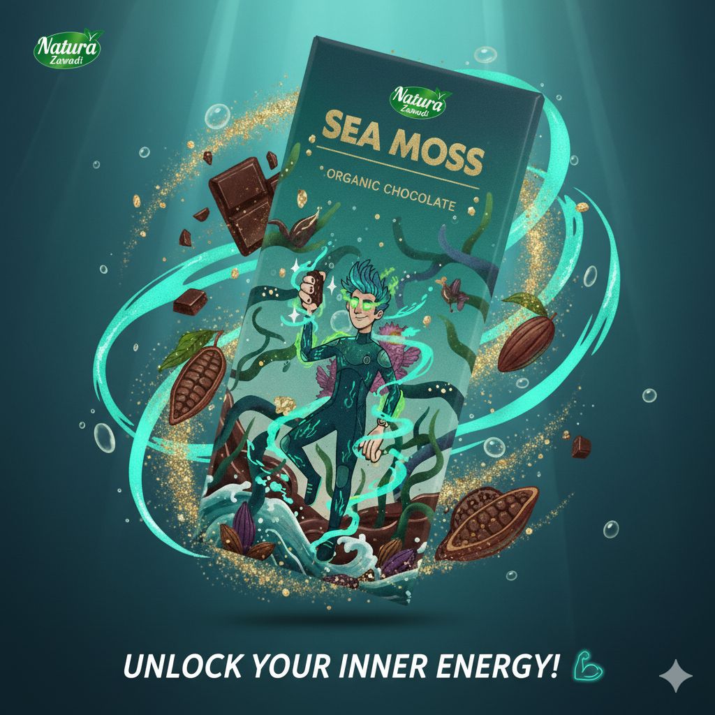 Organic Sea Moss Chocolate – Clear Skin, Regular Blood Sugar, High immunity, Omega 3, Gut Health.